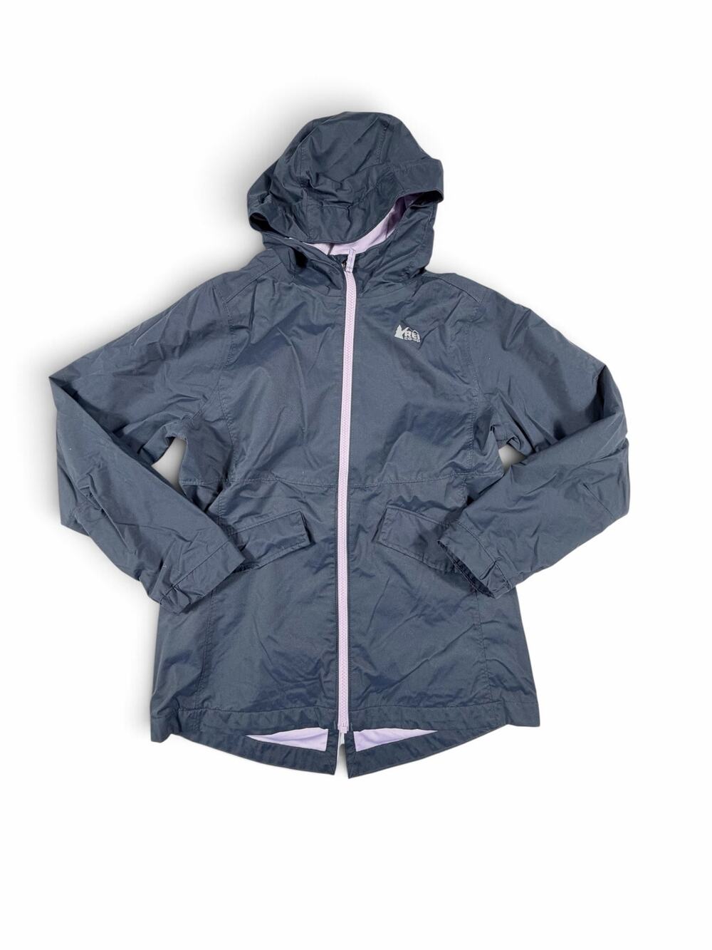 REI Co-op Groundbreaker Girls Rain Jacket Navy Blue Size 14-16